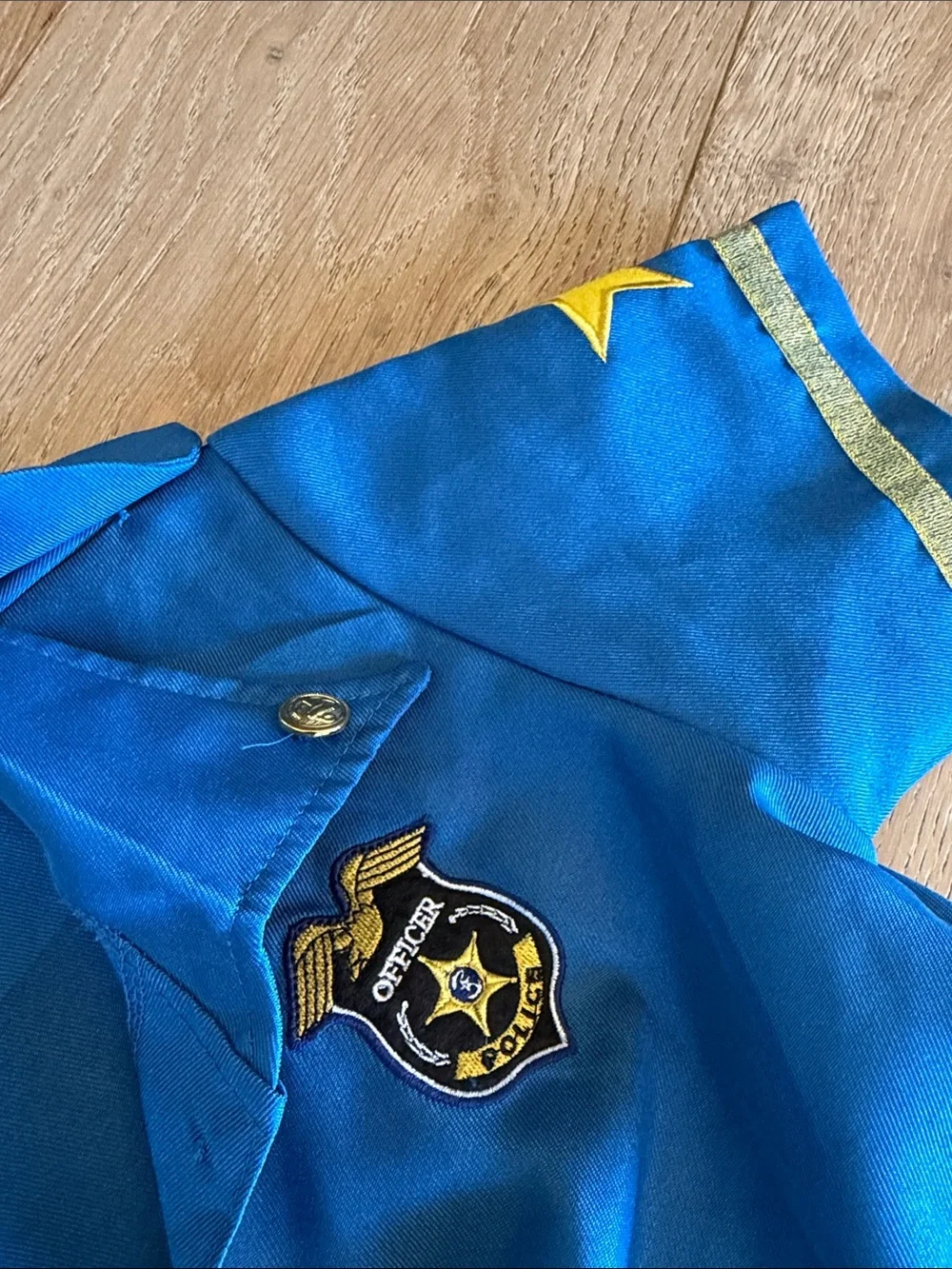 Kids' Blue Police Officer Costume Dress with Belt & Handcuffs